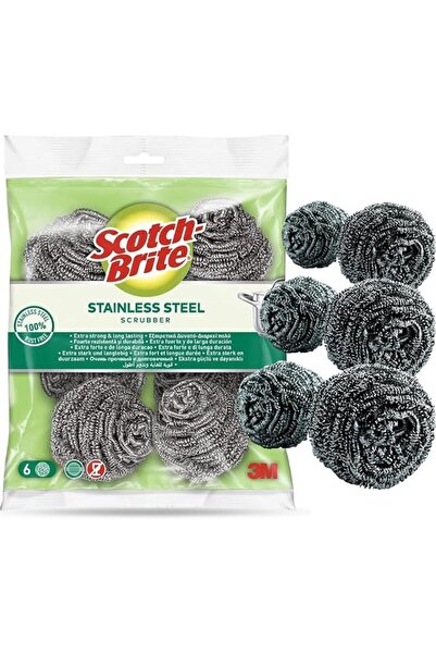 Scotch Brite Scotch-Brite Stainless Steel Metal Spiral Scrub Sponge, 6 pieces...