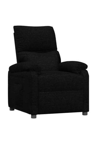vidaxl Fotoliu rabatabil, negru, material textil