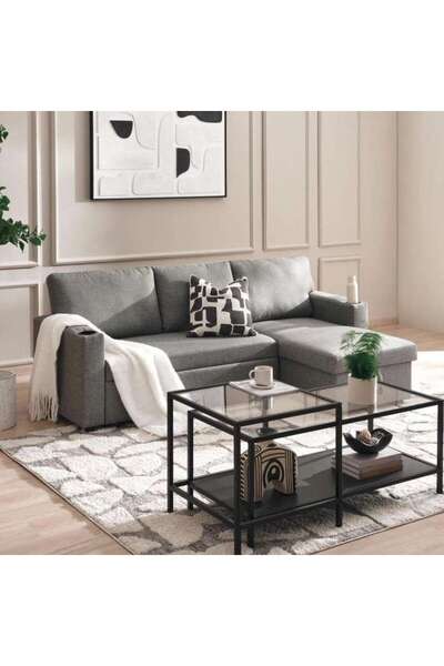 PAN HOME Swano Sofa Bed - Light Grey