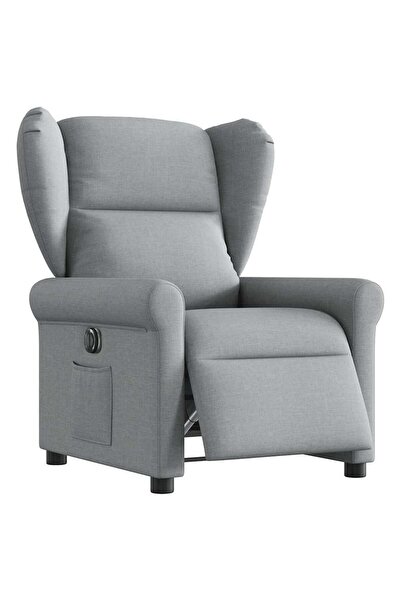 vidaxl Fotoliu rabatabil electric, gri deschis, textil