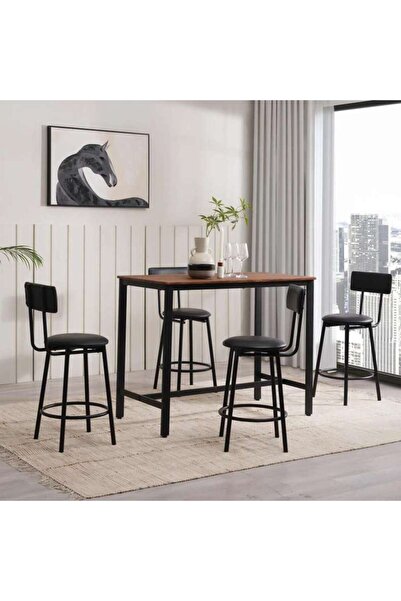 PAN HOME DYLANA 1+4 COUNTER DINING SET - BROWN BLACK