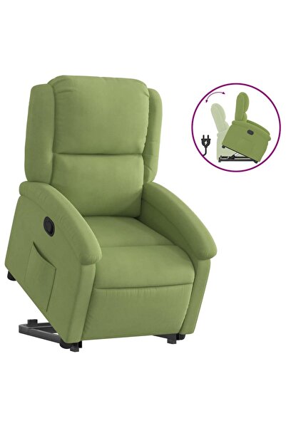 vidaxl Fotoliu rabatabil cu ridicare, verde deschis, catifea