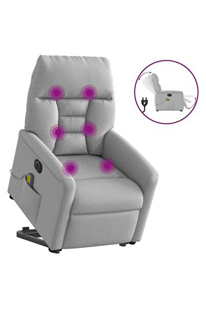 vidaxl Scaun electric pentru masaj picioare în picioare stofa gri nor