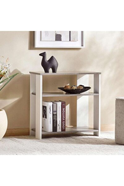 PAN HOME Amela 3 Tier Book Shelf Melamine - Grey & White