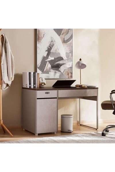 PAN HOME Brooke Office Desk Melamine Large - Walnut Grey
