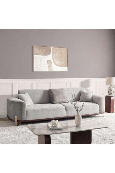 PAN HOME أريكة نيو ثلاثية المقاعد - رمادي فاتح