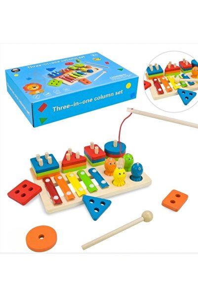 Generic Brand 3-in-1 Multifunctional Educational Wooden Toy for Kids - Combin...
