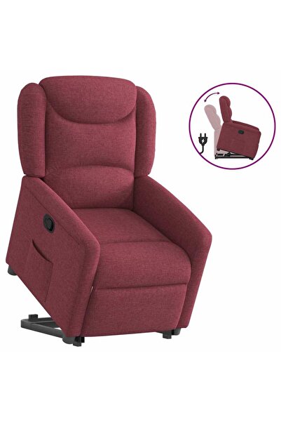 vidaxl Fotoliu rabatabil cu ridicare, roșu vin, material textil