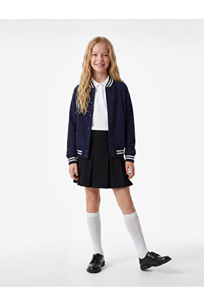 Koton Long Sleeve Cotton Basic Polo Collar School T-Shirt