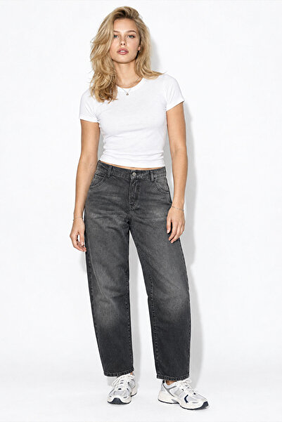 VENA Kadın Fiona Balon Fit Black Jean Pantolon %100 Pamuk %100 Pamuk-Black