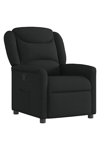 vidaxl Fotoliu rabatabil, negru, material textil