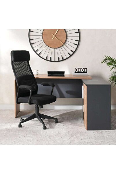 PAN HOME Sylphy Office High Back Chair Mesh And Fabric-black