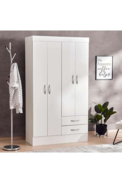 PAN HOME Clean 4 Door Wardrobe With 2 Drawers