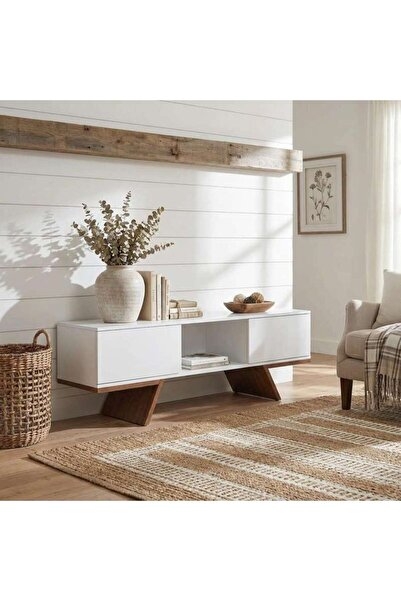 PAN HOME Octona Tv Unit Upto 60 Inch - White Natural