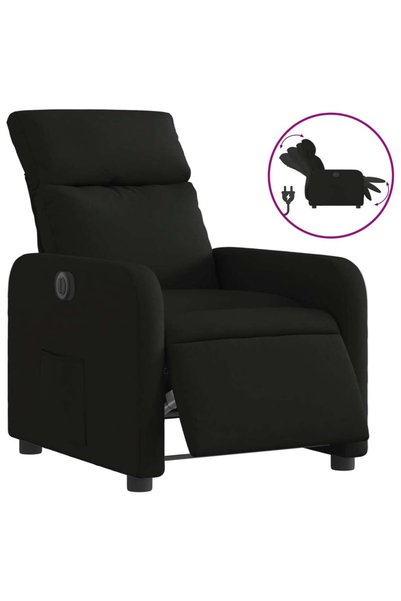vidaxl Fotoliu rabatabil electric, negru, material textil