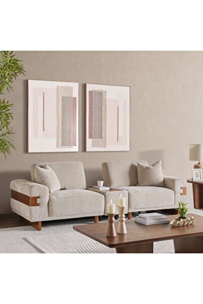 PAN HOME Zentro 4 Seater Sofa - Dark Beige