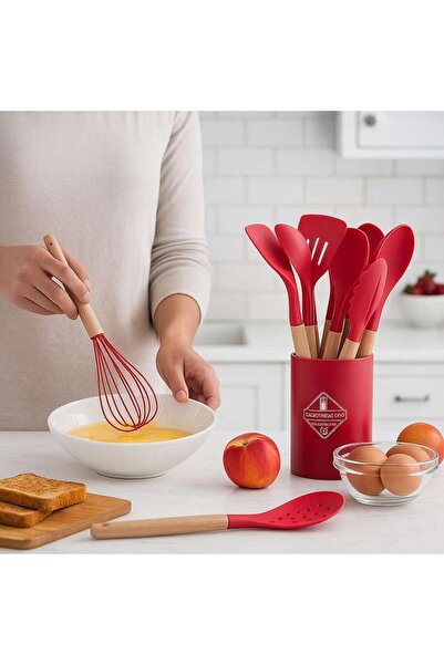 PAN HOME Essentials 13-piece Kitchen Utensils Set - Red