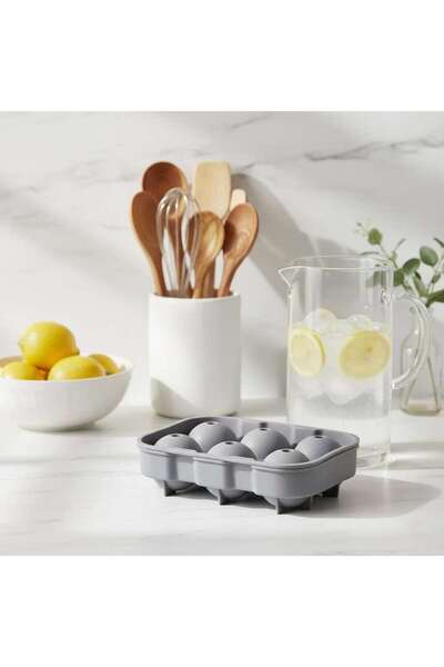 PAN HOME Lanfra 6 Compartment Round Ice Mold 17x12.5x5.5cm - Grey