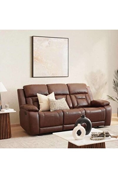 PAN HOME Mont 3 Seater Recliner -brown