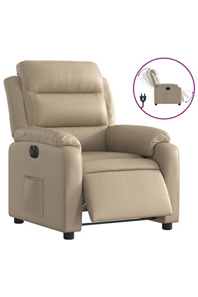 vidaxl Fotoliu rabatabil electric, cappuccino, piele ecologică