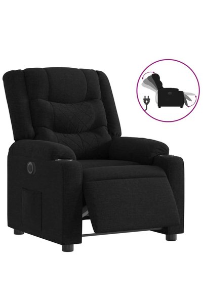 vidaxl Fotoliu rabatabil electric, negru, material textil