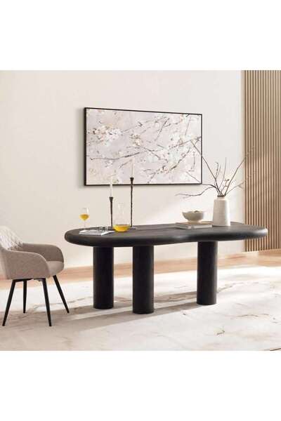 PAN HOME Harper 6 Seater Dining Table Wood - Brown