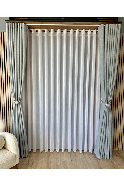 ArasyaHome Λευκή κουρτίνα με σχέδια