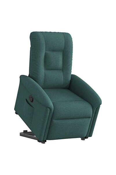 vidaxl Fotoliu rabatabil ridicare pe verticală, verde închis, textil
