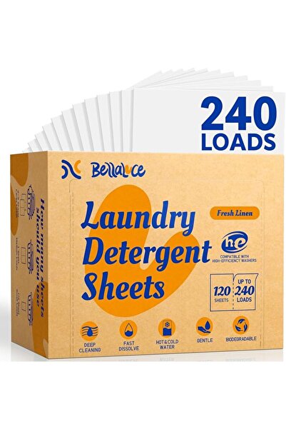 BellaLuce Laundry Detergent Sheets, 240 Loads, Fresh Linen, Travel & Home Ess...