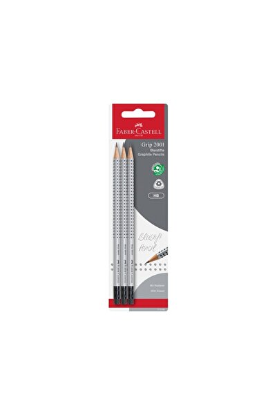 Faber Castell Creion grafit HB cu radieră integrată 2001 Faber-Castell 3 bucă...