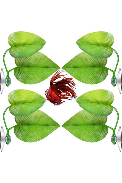 ELECDON 4 PCS Betta Bed Leaf Hammock for Betta Fish, Lightweight and Realisti...