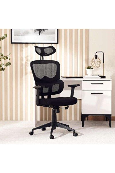 PAN HOME Marics Office High Back Chair Mesh Fabric - Black