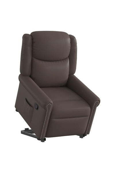 vidaxl Scaun extensibil în picioare piele artificială maro strălucitor