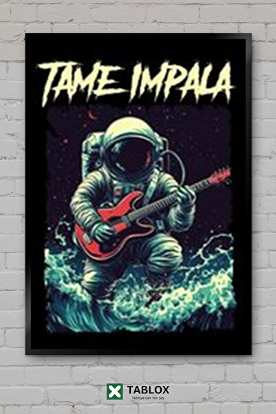 TABLOX Tame Impala Astronaut Gitara Svemirska Muzika Poster Uramljen Dekorati...