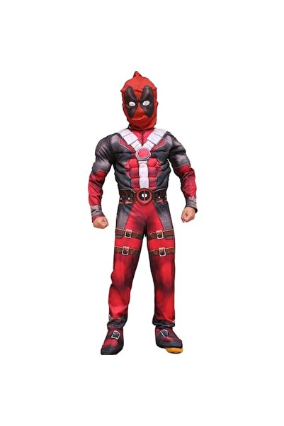 OEM Παιδική αποκριάτικη στολή Deadpool με μύες και κουκούλα, πολύχρωμη, 7-9 ετών