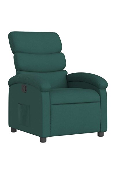 vidaxl Fotoliu rabatabil verde închis, material textil