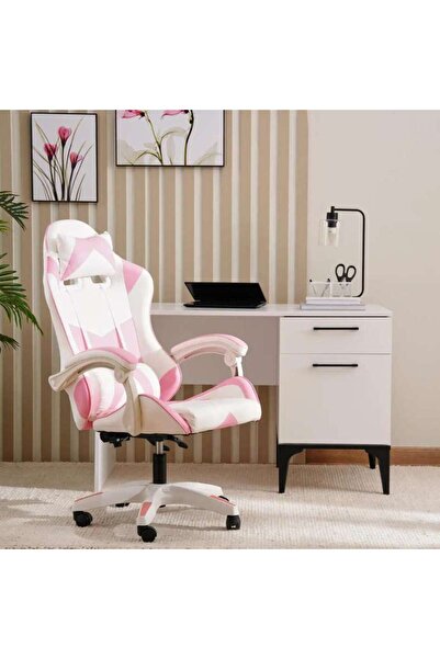 PAN HOME Osborne Gaming Chair - White Pink