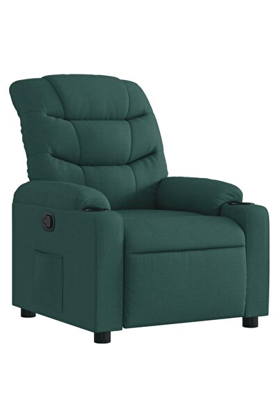vidaxl Fotoliu rabatabil, verde închis, material textil