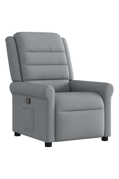 vidaxl Fotoliu rabatabil, gri deschis, material textil