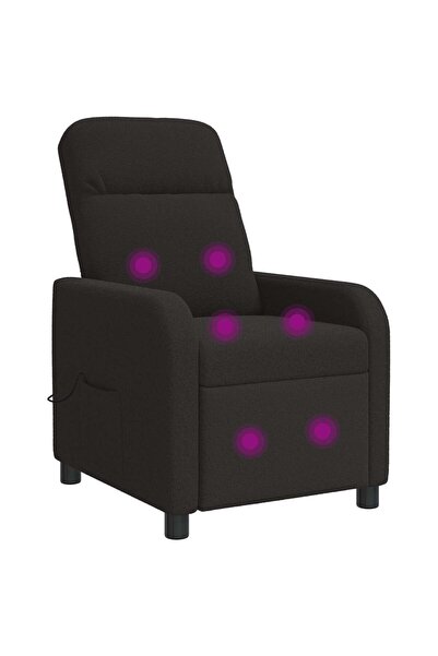 vidaxl Reclinabil cu masaj Negru Bouclé