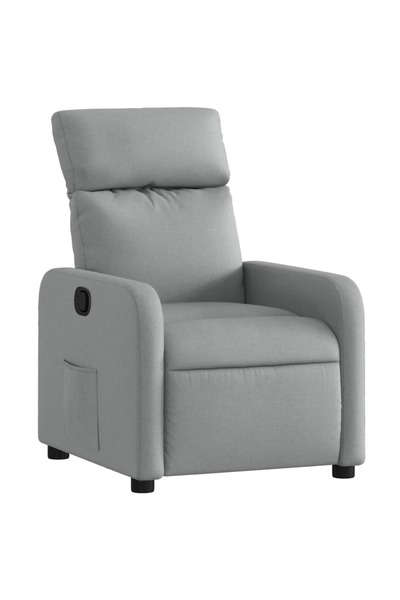 vidaxl Fotoliu rabatabil, gri deschis, material textil