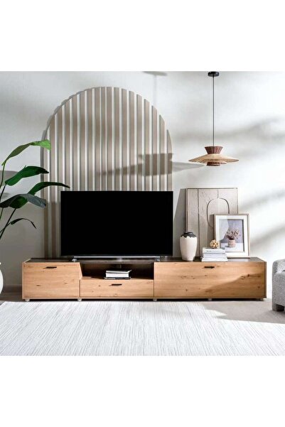 PAN HOME Sarawak Tv Unit Upto 80 Inches - Natural Grey