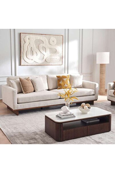 PAN HOME Vandala 4 Seater Sofa - Beige