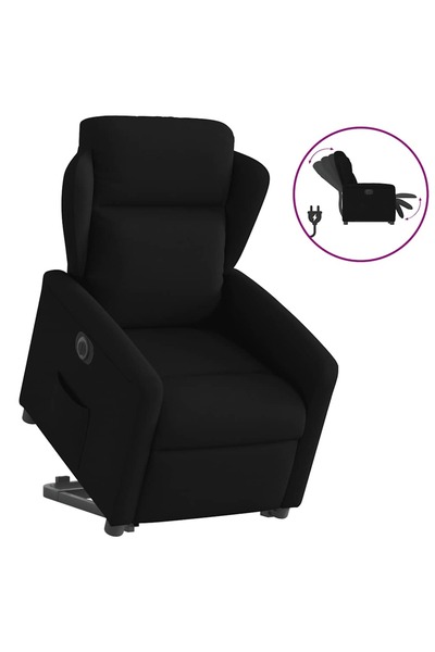 vidaxl Fotoliu electric rabatabil cu ridicare, negru, textil
