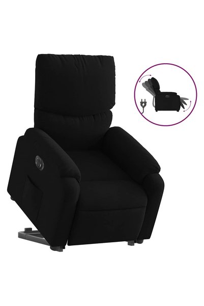 vidaxl Fotoliu electric rabatabil cu ridicare, negru, textil