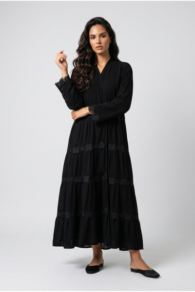 almasa alswda Abaya Nuch Kluoelaf