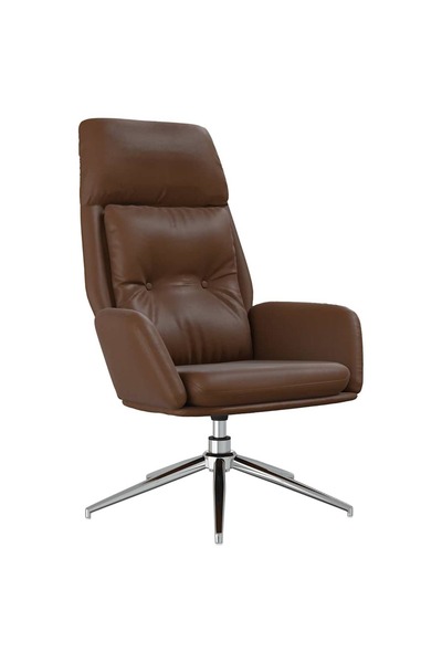 vidaxl Scaun de relaxare, maro, piele naturală