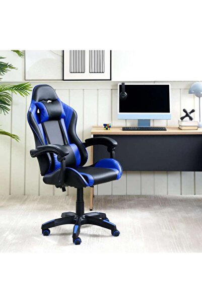 PAN HOME Rockstar Gaming Chair -blue And Black Black