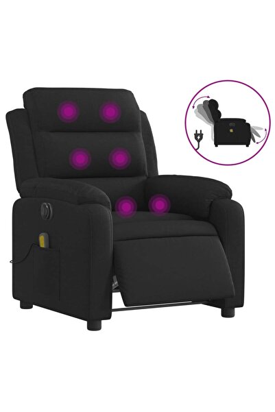 vidaxl Fotoliu electric de masaj rabatabil, negru, textil