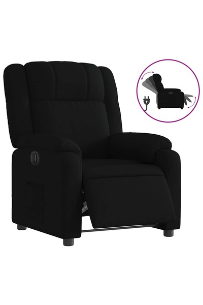 vidaxl Fotoliu rabatabil electric, negru, material textil